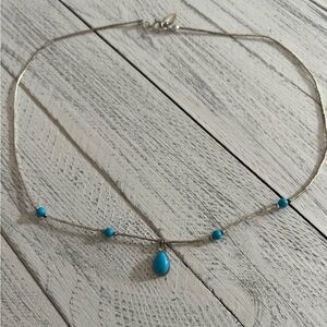 Vintage Native Necklace with real turquoise stones in good condition